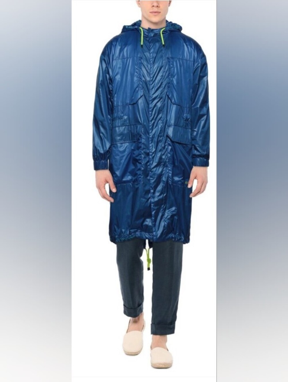 Custo Barcelona Royal Blue Hooded Trench with Printed Lining. (Limited Edition)